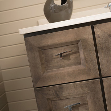 Beautifully Beveled Bathroom Bliss Furniture Vanity and Linen Cabinet