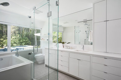 Inspiration for a contemporary bathroom remodel in Austin