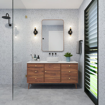 Transitional Bathroom by Jumble & Stack