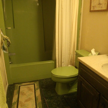 Before and after of standard bathroom