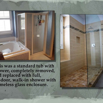 Before and after tub/shower conversion