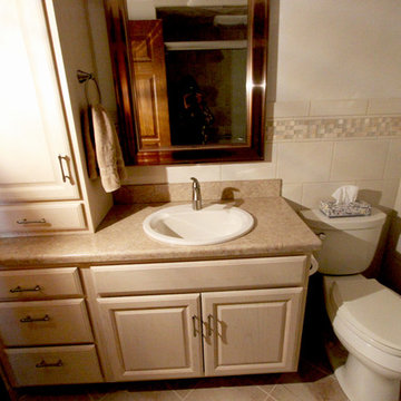 Beige Tiled Bathroom ~