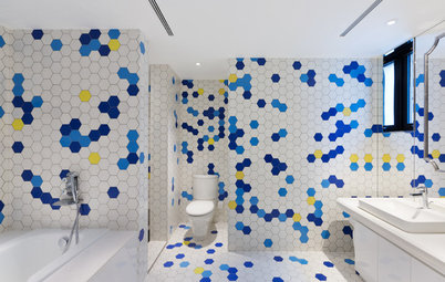 Hex Tiles: Big and Bold in the Bath