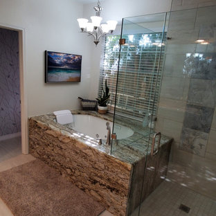 75 Beautiful Wallpaper Bathroom With Granite Countertops Pictures Ideas March 2021 Houzz