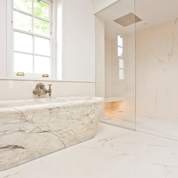 Bespoke quartz/marble family bathroom