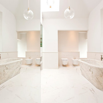 Bespoke quartz/marble family bathroom