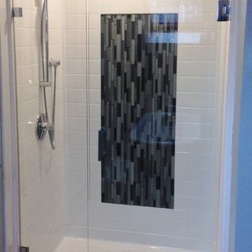 Bestbath alcove shower center drain shower fiberglass shower no threshold shower
