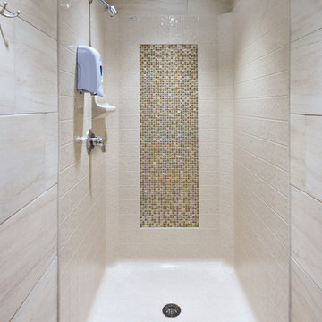 Tub Shower Combo Tile Photos Ideas Houzz - Small Bathroom With Walk In Shower And Tub Combos Indiana