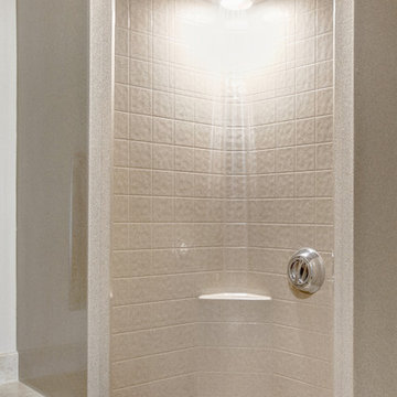 Bestbath corner shower fiberglass shower faux tile shower