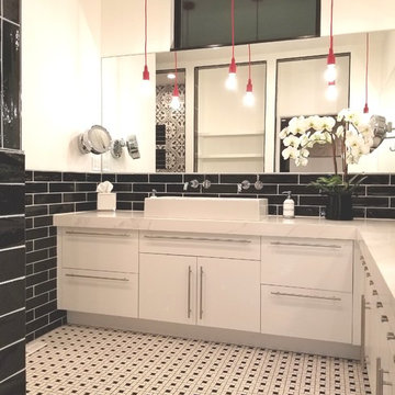 Black and White Bathroom and Bedroom