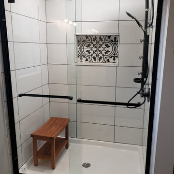 Black and white shower