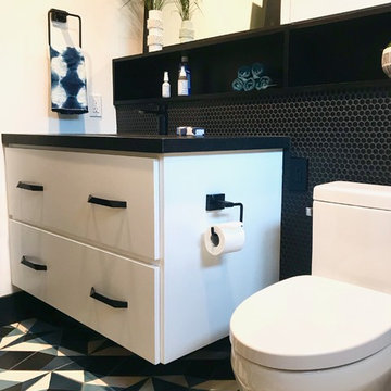 Black and White Sleek, Modern Bathroom