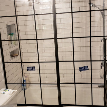 Black frameless shower doors