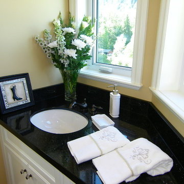 Black granite bathroom countertops