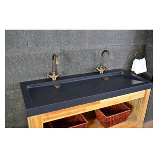 double trough bathroom sink