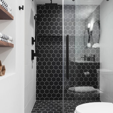 Black Hex Tile shower