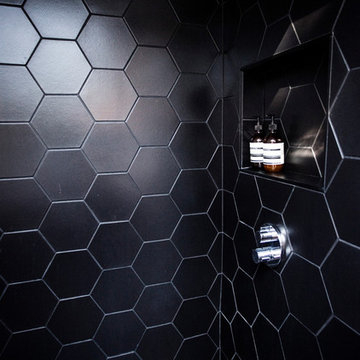 Black Hexagon Bathroom