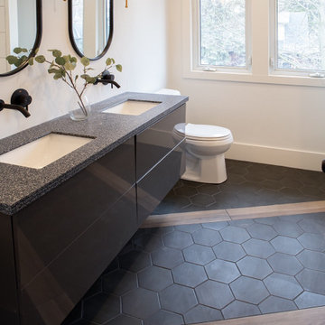 Black hexagon tile