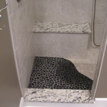 Black Mexican Pebbles used in Bathroom