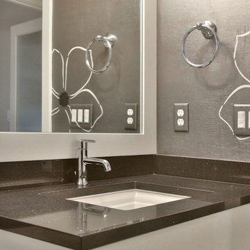 Black, silver and white bathroom in Beaverton area.