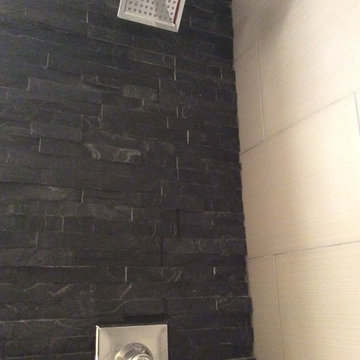 Black Stone Shower w/Custom shower base