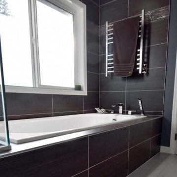 Black Tile Shower And Bath Tub
