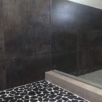 black + white bath renovation