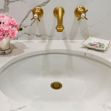 Transitional Sink with Satin Gold Fixture by California Faucets