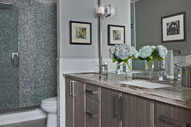 Inspiration for a contemporary bathroom remodel in Detroit