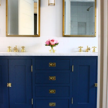Blue & Brass Boys' Bathroom
