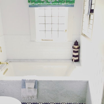 Blue & Brass Boys Bathroom - Moroccan Tile & Colorful Accents