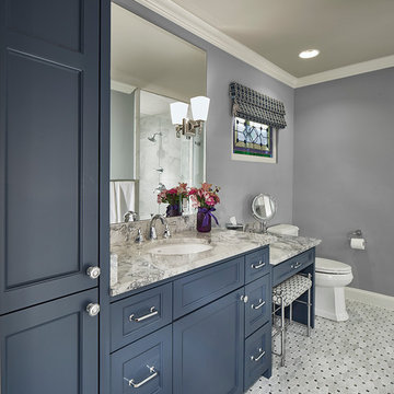 Blue and Gray Master Bath Vanity
