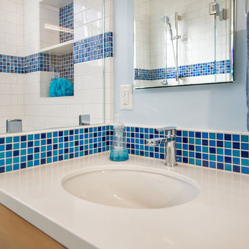 Blue and White Bathroom