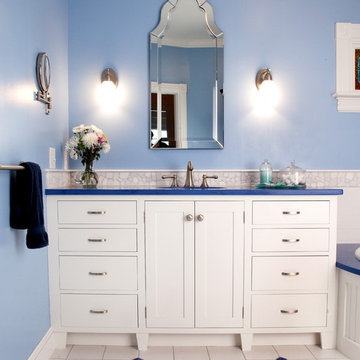 Blue and White Bathroom