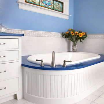 Blue and White Bathroom