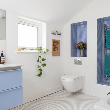 Blue and white bathroom, Kemptown, Brighton