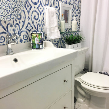 Blue and White Bathroom Renovation