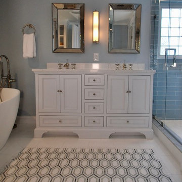 Blue and White Guest Bathroom