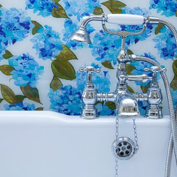 Blue & White Hydrangea - Glass Splashback - Up the Garden Path Collection