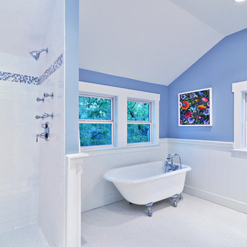 Blue and White Master Bath, Cottage Style