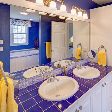 Blue and Yellow Bathroom