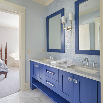 Blue Bathroom Vanity in Guest Bath