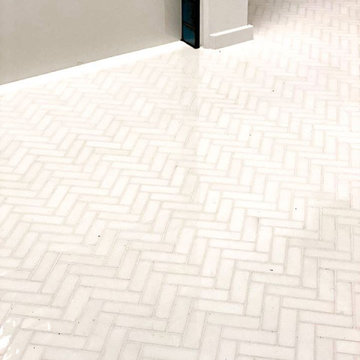 Blue Ceramic Wall Tile Bathroom Remodel