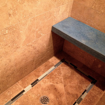 Blue Concrete Counter & Shower