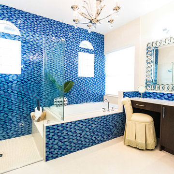 Blue Glass Spa Master Bath