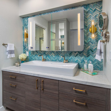 Blue Master Bathroom