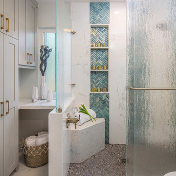 Blue Master Bathroom