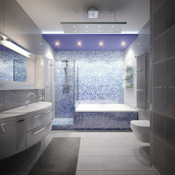 Blue Modern Bathroom