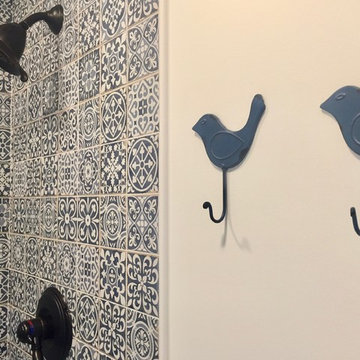 Blue moroccan tile bathroom