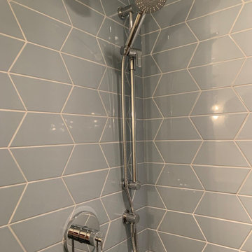 Blue tile shower